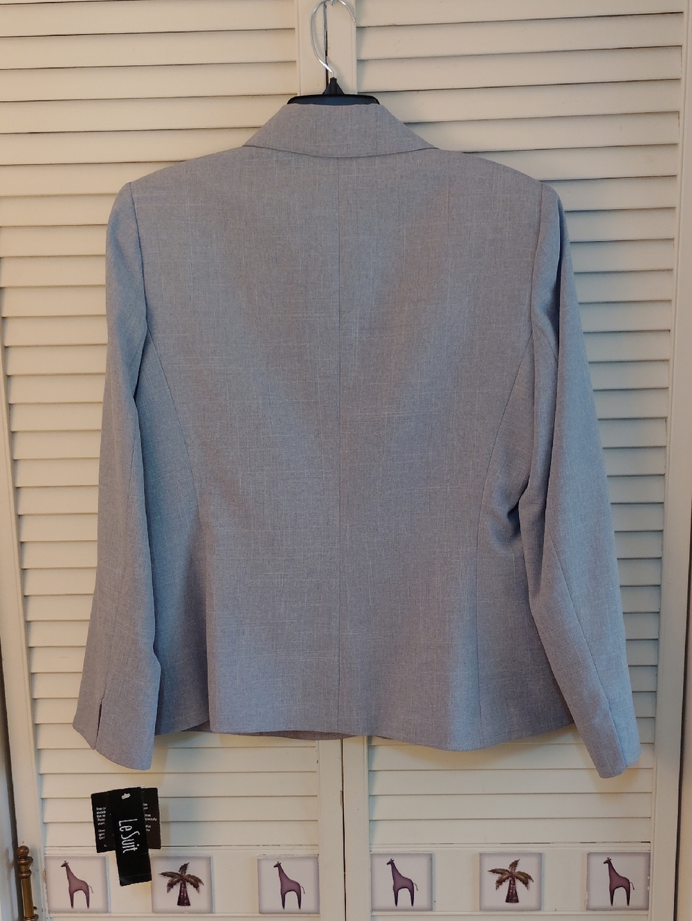 Le Suit Light Blue Women's Pant Suit Jacket & Straight Pants - Picture 3 of 11